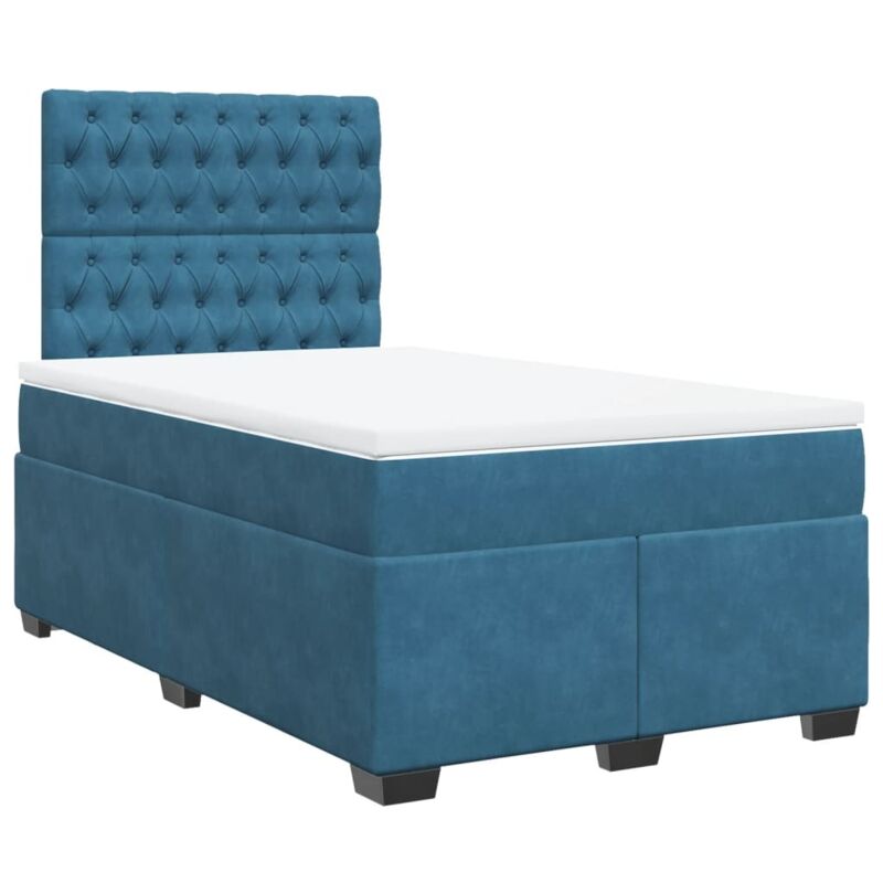 Boxspringbett Mit Matratze Blau 120x200 Cm Samt Vidaxl