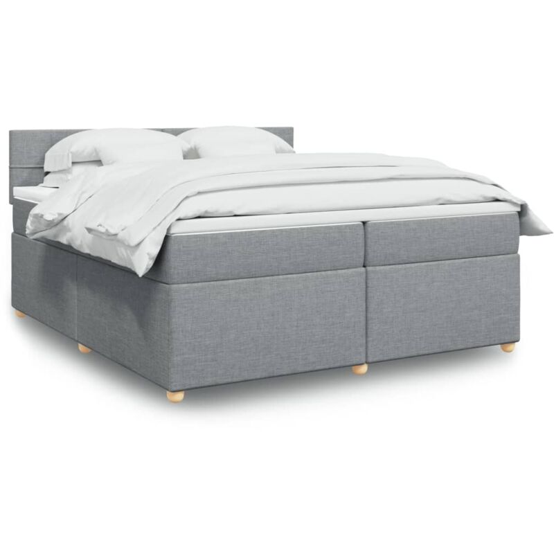 Boxspringbett Mit Matratze Hellgrau 200x200 Cm Stoff Vidaxl