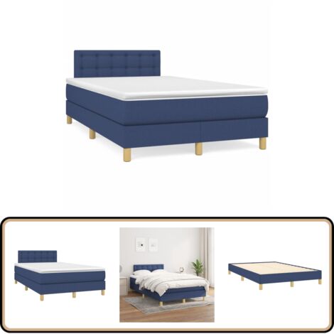 Boxspringbett mit Matratze Blau 120x190 cm Stoff - Boxspringbett - Doppelbett - Schlafraum - Blau - Bettauflage