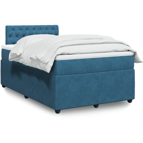 Boxspringbett mit Matratze Blau 120x200 cm Samt vidaXL
