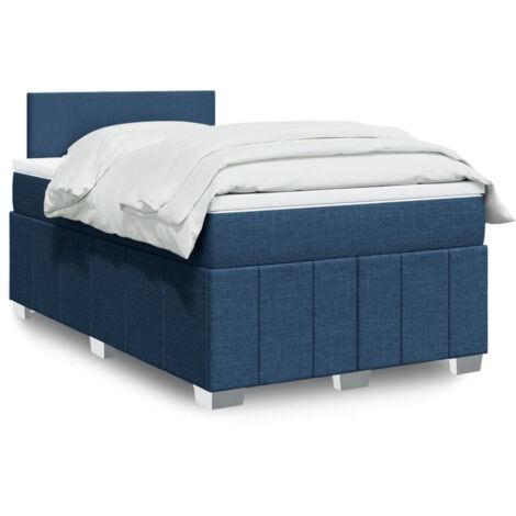 Boxspringbett mit Matratze Blau 120x200 cm Stoff vidaXL