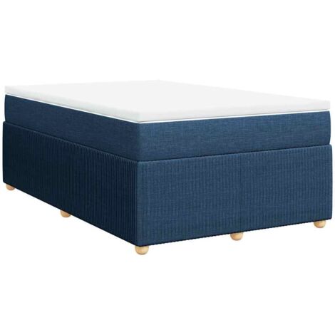 Boxspringbett mit Matratze Blau 120x200 cm Stoff vidaXL