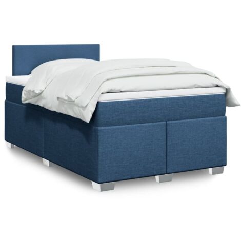 Boxspringbett mit Matratze Blau 120x200 cm Stoff vidaXL