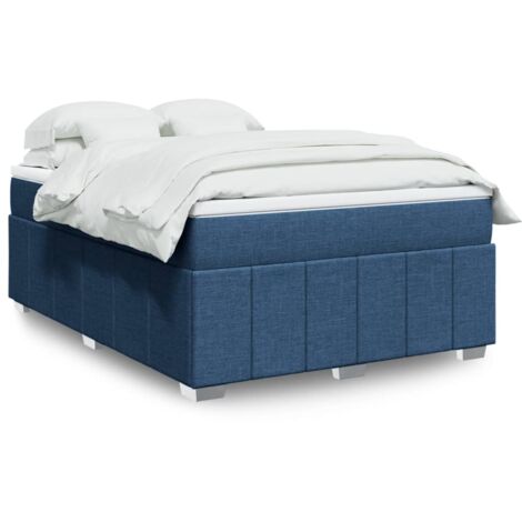 Boxspringbett mit Matratze Blau 140x200 cm Stoff vidaXL