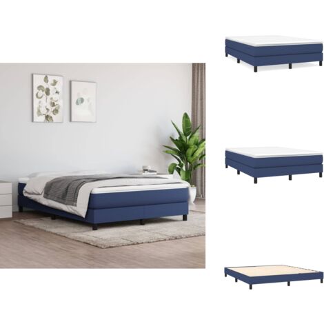 Boxspringbett mit Matratze Blau 160x200 cm Stoff - Boxspringbett - Doppelbett - Blau - Bettsofa - Matratze