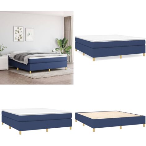 Boxspringbett mit Matratze Blau 180x200 cm Stoff - Boxspringbett - Doppelbett - Blau - Bettsofa - Matratze - Home & Living