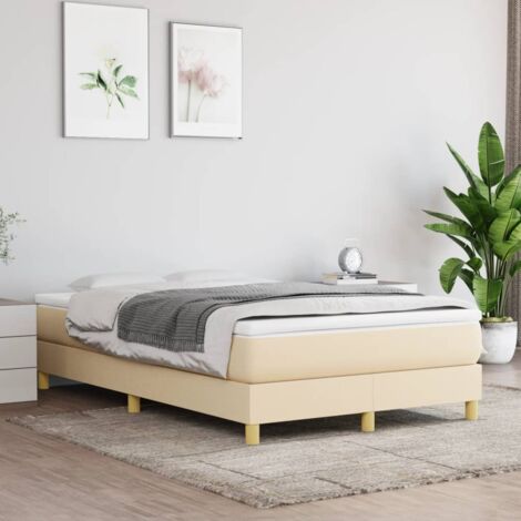 Boxspringbett mit Matratze Creme 120x200 cm Stoff vidaXL