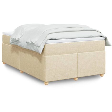Boxspringbett mit Matratze Creme 120x200 cm Stoff vidaXL