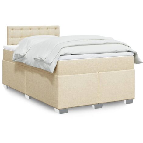 Boxspringbett mit Matratze Creme 120x200 cm Stoff vidaXL