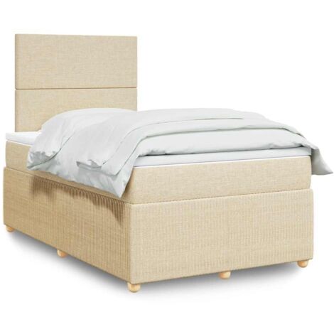 Boxspringbett mit Matratze Creme 120x200 cm Stoff vidaXL