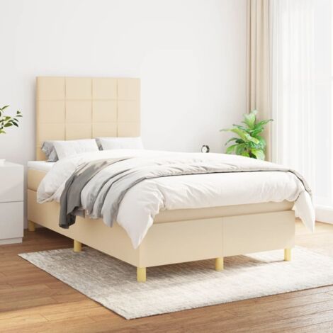 Boxspringbett mit Matratze Creme 120x200 cm Stoff vidaXL