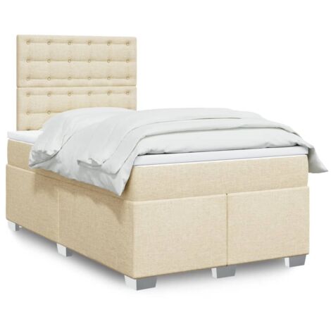 Boxspringbett mit Matratze Creme 120x200 cm Stoff vidaXL
