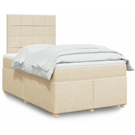 Boxspringbett mit Matratze Creme 120x200 cm Stoff vidaXL