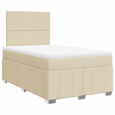 Boxspringbett mit Matratze Creme 120x200 cm Stoff vidaXL
