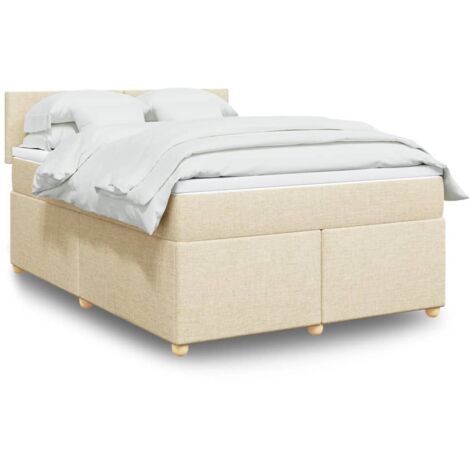 Boxspringbett mit Matratze Creme 160x200 cm Stoff vidaXL