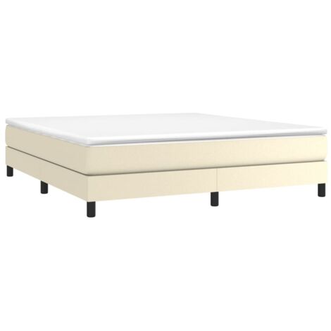 Boxspringbett mit Matratze Creme 180x200 cm Kunstleder vidaXL