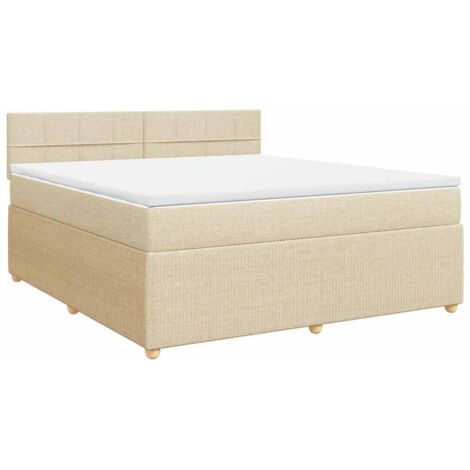 Boxspringbett mit Matratze Creme 180x200 cm Stoff vidaXL