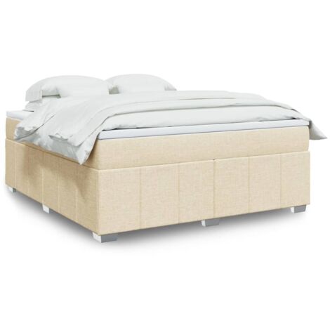 Boxspringbett mit Matratze Creme 180x200 cm Stoff vidaXL