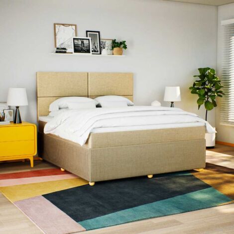 Boxspringbett mit Matratze Creme 180x200 cm Stoff vidaXL