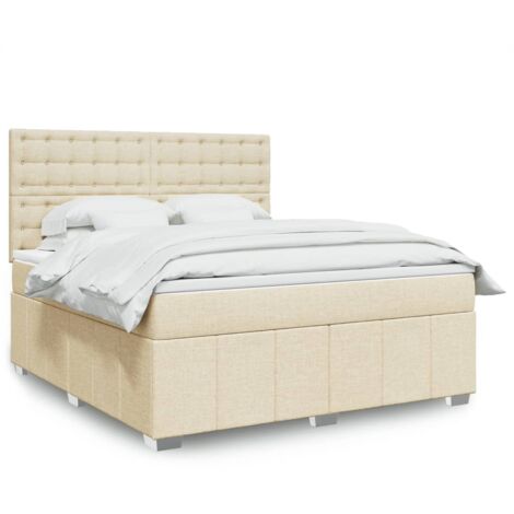 Boxspringbett mit Matratze Creme 180x200 cm Stoff vidaXL