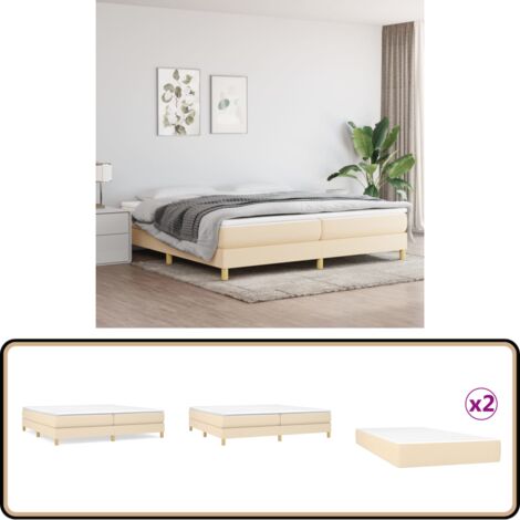 Boxspringbett mit Matratze Creme 200x200 cm Stoff - Boxspringbett - Doppelbett - Cremefarbenes Bett - Bettsofa - Lattenrost