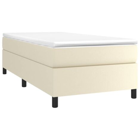 Boxspringbett mit Matratze Creme 90x190 cm Kunstleder vidaXL