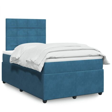 Boxspringbett mit Matratze Dunkelblau 120x200 cm Samt vidaXL