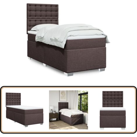 Boxspringbett mit Matratze Dunkelbraun 100x200 cm Stoff - Boxspringbett - Doppelbett - Bettsofa - Schlafsystem - Polsterbett