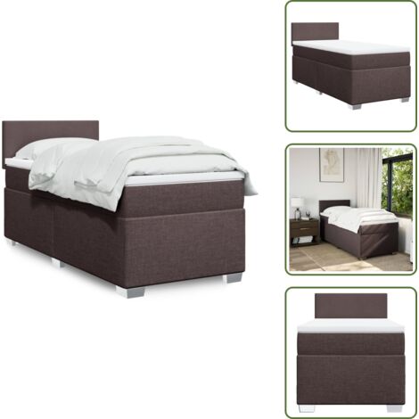 Boxspringbett mit Matratze Dunkelbraun 100x200 cm Stoff - Boxspringbett - Doppelbett - Bettsofa - Schlafsystem - Polsterbett