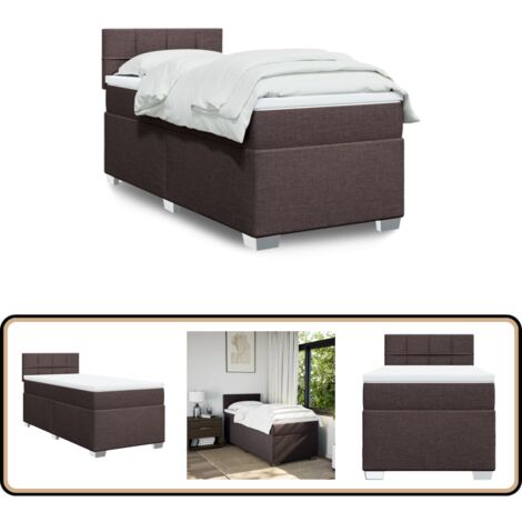Boxspringbett mit Matratze Dunkelbraun 100x200 cm Stoff - Boxspringbett - Doppelbett - Bettsystem - Schlafsofa - Polsterbett