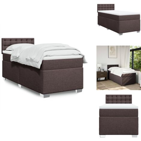 Boxspringbett mit Matratze Dunkelbraun 100x200 cm Stoff - Boxspringbett - Doppelbett - Bettsystem - Schlafsofa - Polsterbett