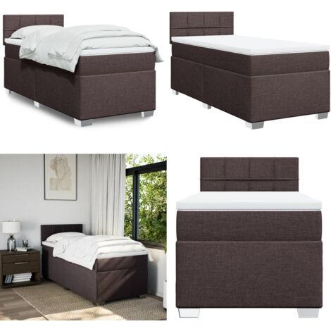 Boxspringbett mit Matratze Dunkelbraun 100x200 cm Stoff - Boxspringbett - Doppelbett - Bettsystem - Schlafsofa - Polsterbett - Home & Living