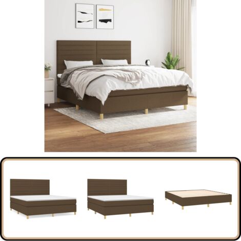 Boxspringbett mit Matratze Dunkelbraun 160x200 cm Stoff - Boxspringbett - Doppelbett - Betten - Schlafräume - Möbel