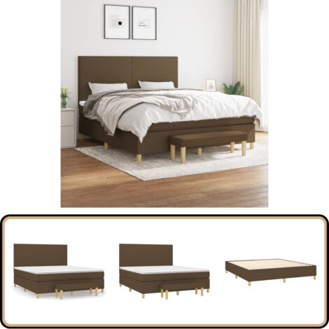 Boxspringbett mit Matratze Dunkelbraun 160x200 cm Stoff - Boxspringbett - Doppelbett - Bettenrahmen - Matratze - Betttisch
