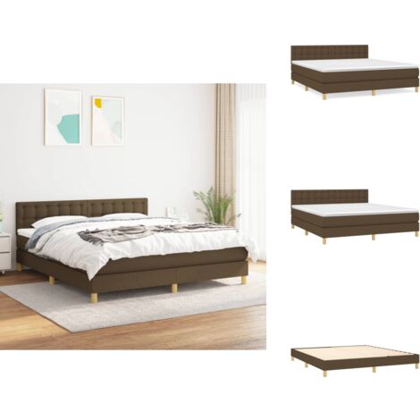 Boxspringbett mit Matratze Dunkelbraun 160x200 cm Stoff - Boxspringbett - Doppelbett - Bettenrahmen - Schlafsofa - Lattenrost