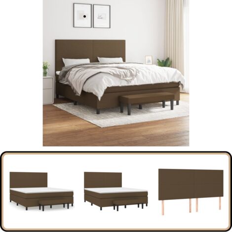 Boxspringbett mit Matratze Dunkelbraun 160x200 cm Stoff - Boxspringbett - Doppelbett - Bettenrahmen - Schlafsystem - Polsterbett