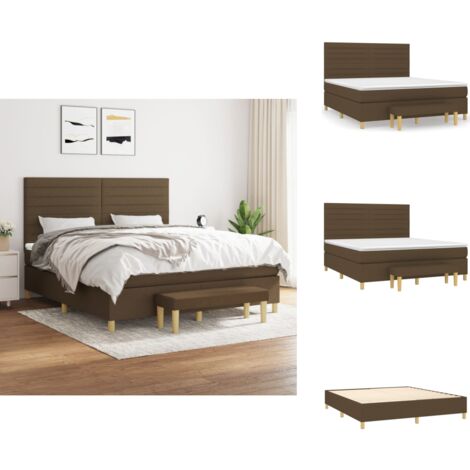 Boxspringbett mit Matratze Dunkelbraun 160x200 cm Stoff - Boxspringbett - Doppelbett - Bettenrahmen - Schlafsystem - Polsterbett