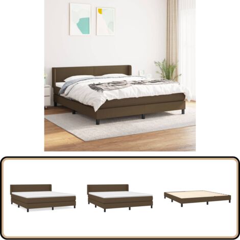 Boxspringbett mit Matratze Dunkelbraun 180x200 cm Stoff - Boxspringbett - Doppelbett - Bettenrahmen - Schlafsystem - Massivholzbette