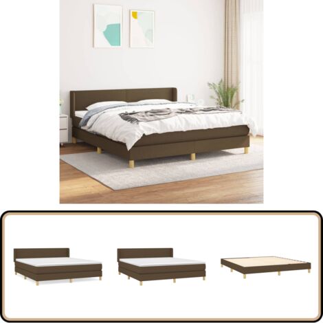 Boxspringbett mit Matratze Dunkelbraun 180x200 cm Stoff - Boxspringbett - Doppelbett - Bettenrahmen - Schlafsystem - Massivholzbette