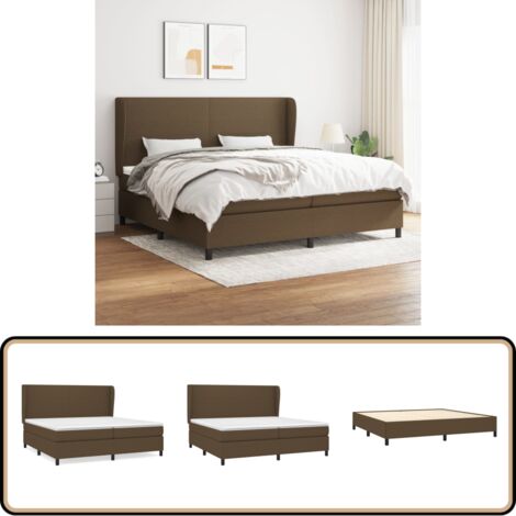 Boxspringbett mit Matratze Dunkelbraun 200x200 cm Stoff - Boxspringbett - Doppelbett - Bettenrahmen - Lattenrost - Matratze