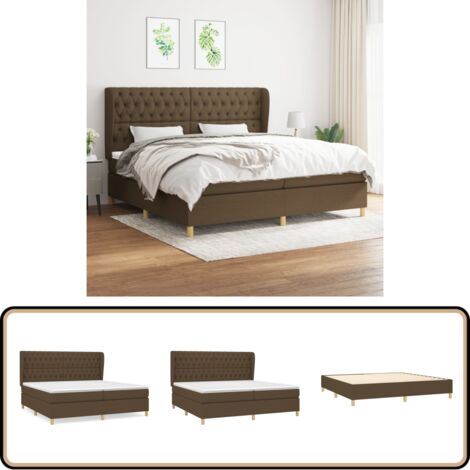 Boxspringbett mit Matratze Dunkelbraun 200x200 cm Stoff - Boxspringbett - Doppelbett - Bettenrahmen - Lattenrost - Matratze