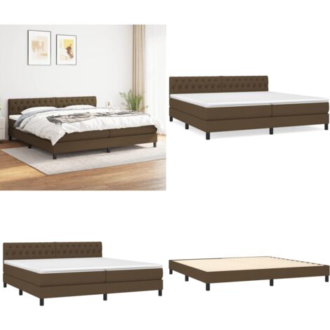 Boxspringbett mit Matratze Dunkelbraun 200x200 cm Stoff - Boxspringbett - Doppelbett - Bettenrahmen - Matratze - Schlafsystem - Home & Living