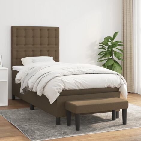 Boxspringbett mit Matratze Dunkelbraun 80x200 cm Stoff vidaXL