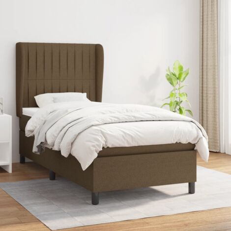 Boxspringbett mit Matratze Dunkelbraun 80x200 cm Stoff vidaXL