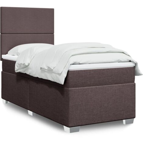 Boxspringbett mit Matratze Dunkelbraun 80x200 cm Stoff vidaXL