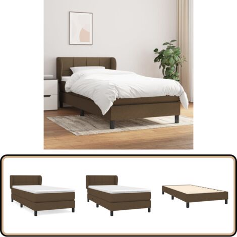 Boxspringbett mit Matratze Dunkelbraun 90x200 cm Stoff - Boxspringbett - Doppelbett - Bettenrahmen - Lattenrost - Matratze