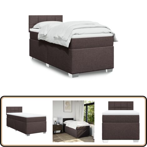 Boxspringbett mit Matratze Dunkelbraun 90x200 cm Stoff - Boxspringbett - Doppelbett - Bettsystem - Schlafsofa - Lattenrost