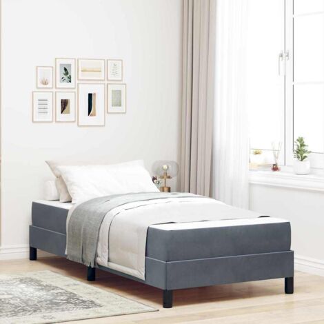 Boxspringbett mit Matratze Dunkelgrau 100 x 200 cm Samt vidaXL