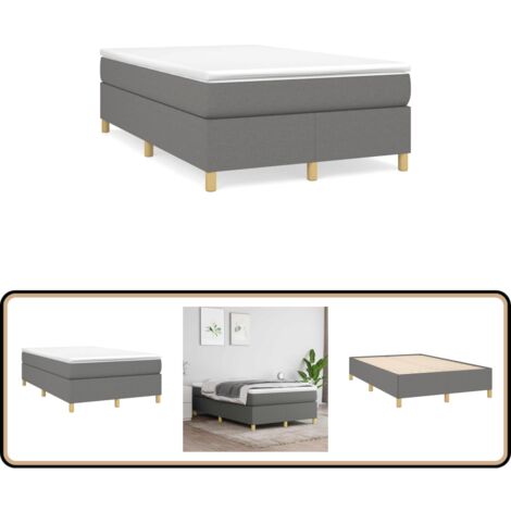 Boxspringbett mit Matratze Dunkelgrau 120x190 cm Stoff - Boxspringbett - Doppelbett - Bettenrahmen - Matratze - Matratzenauflage