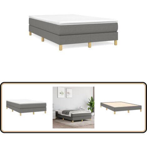 Boxspringbett mit Matratze Dunkelgrau 120x190 cm Stoff - Boxspringbett - Doppelbett - Bettenrahmen - Matratze - Matratzenauflage